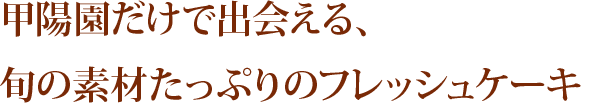 甲陽園だけで出会える、旬の素材たっぷりのフレッシュケーキ